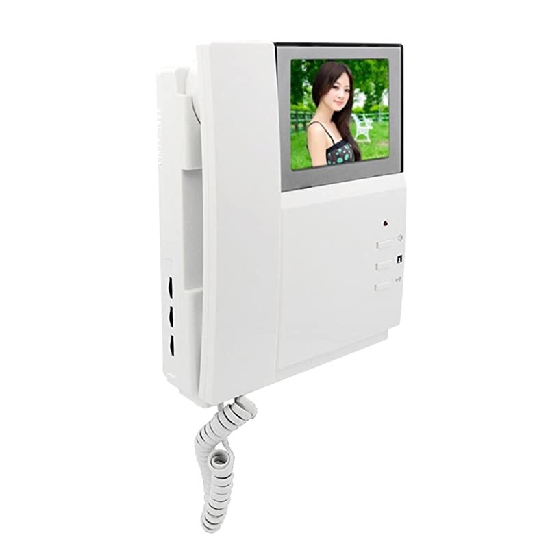 Video Door Phone System 43 Inches Clear LCD Monitor Wired Video Intercom Doorbell Kits IR Night Vision Camera Door Intercom Doorphone Telephone style for Home Improvement