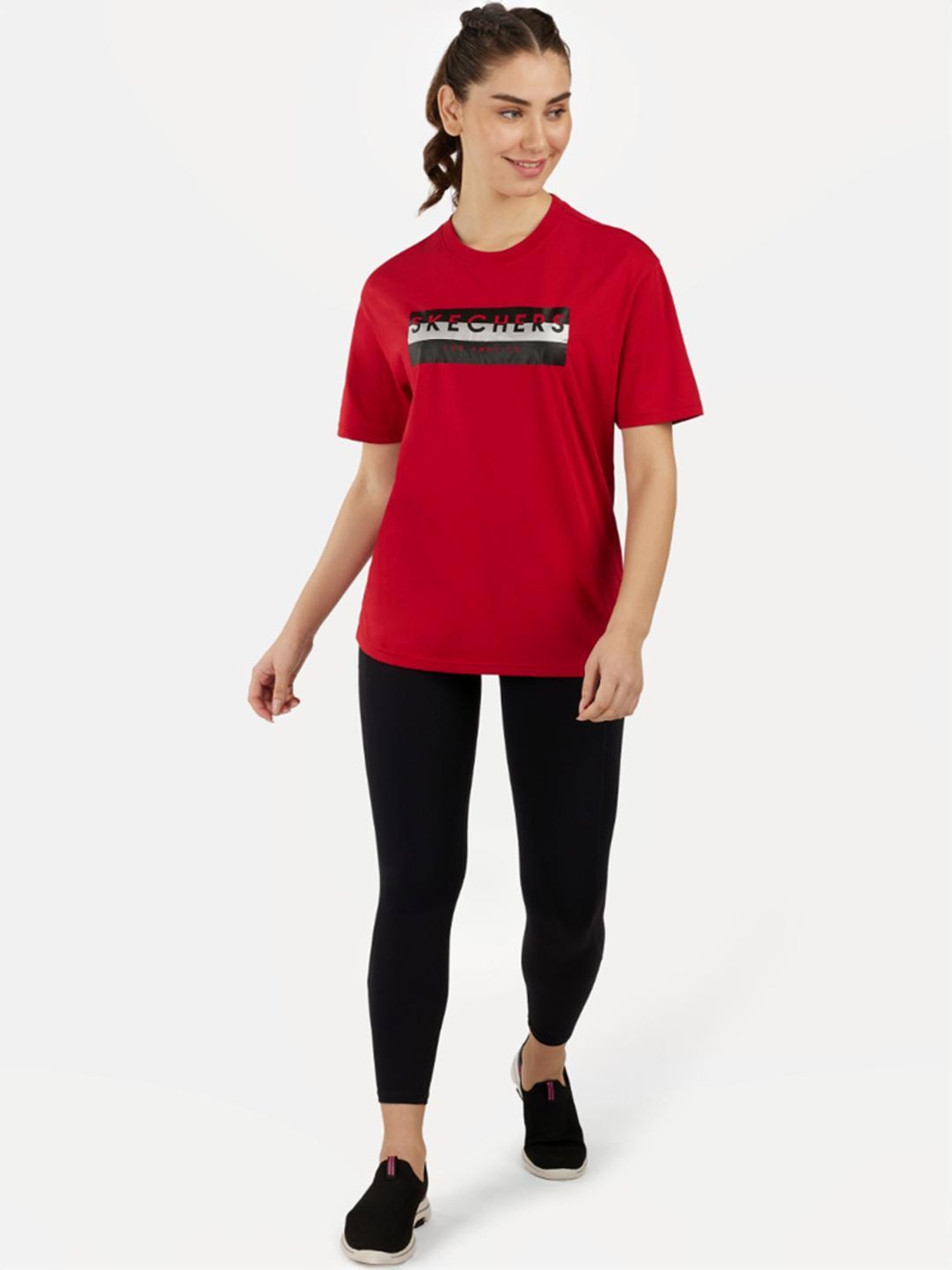 Skechers Red Printed Sports T-Shirt