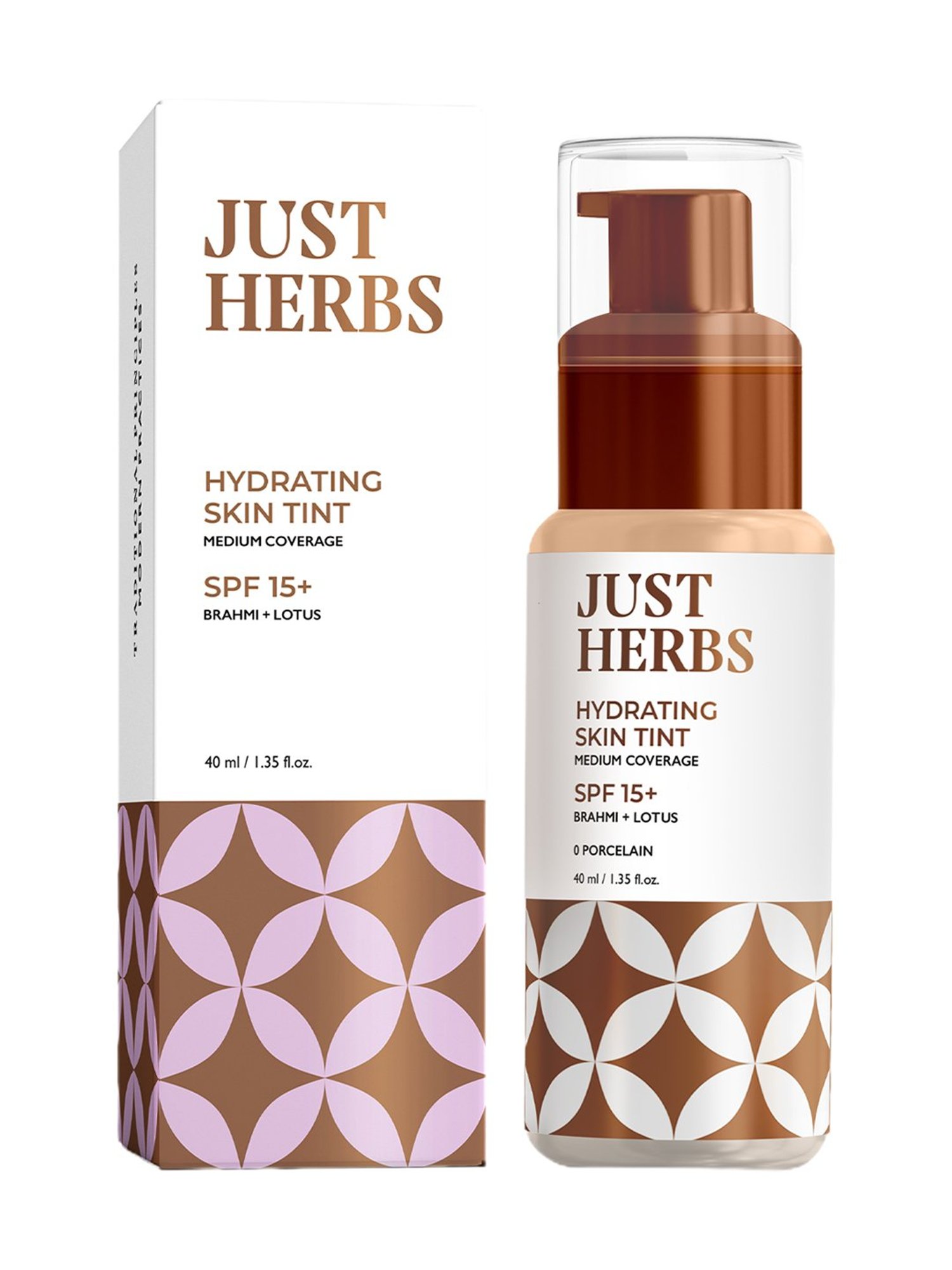 JUST HERBS Hydrating Skin Tint SPF 15+ 0 Porcelain - 40 ml