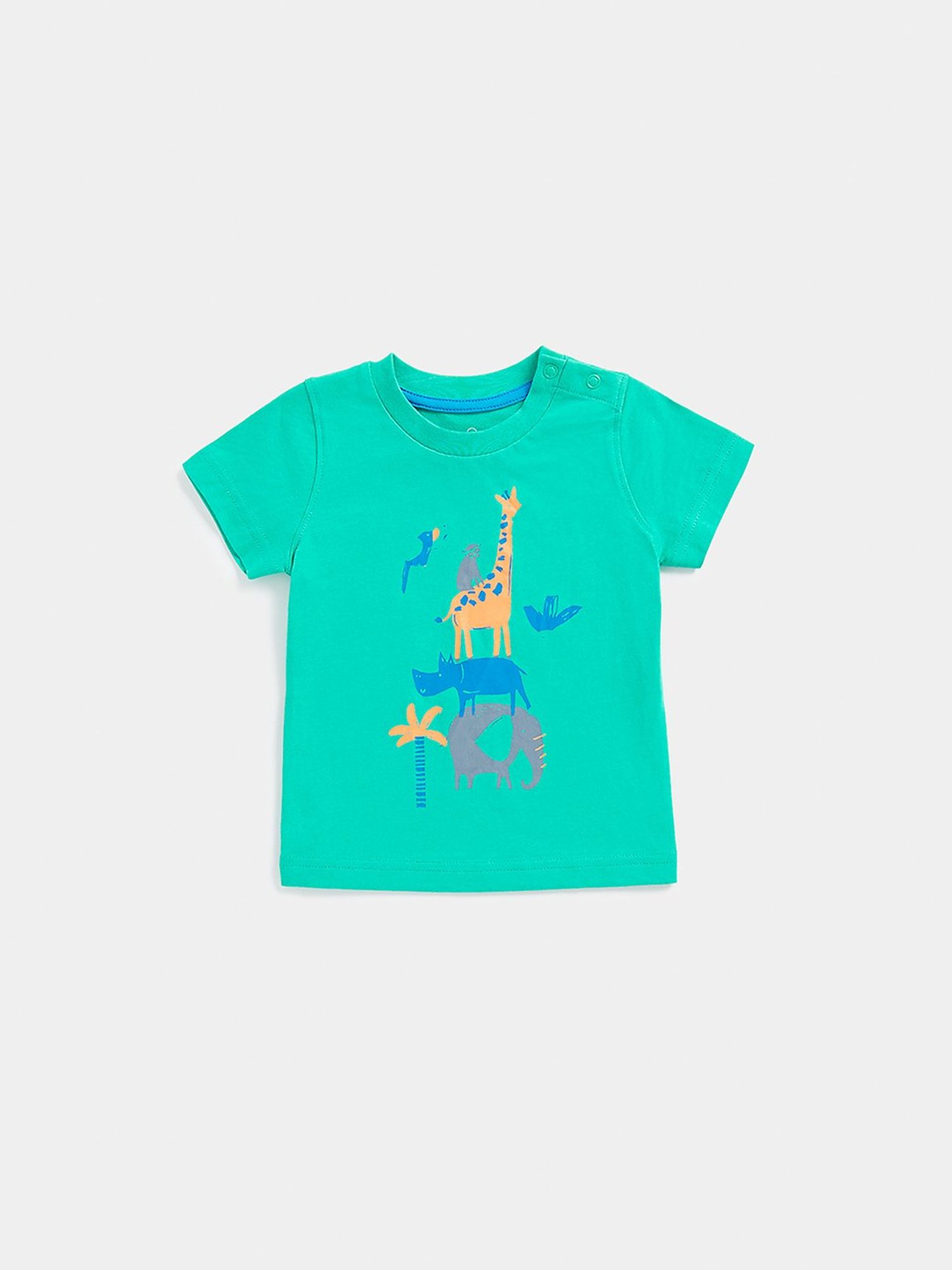 Ed-a-Mamma Baby Green Printed T-Shirt