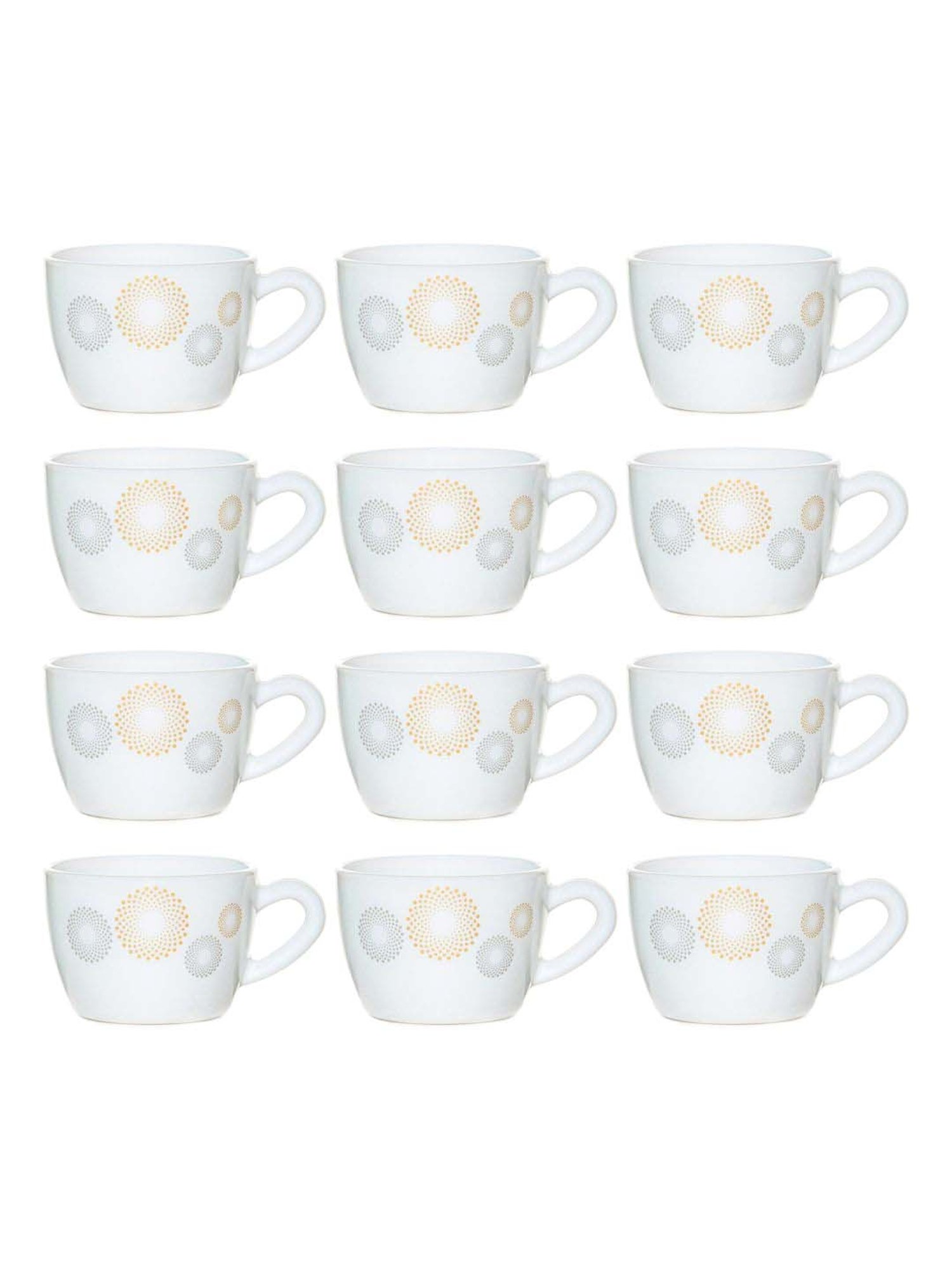 Cello Multicolor Glass Coffee Mug (0.13 L) - Set of 12