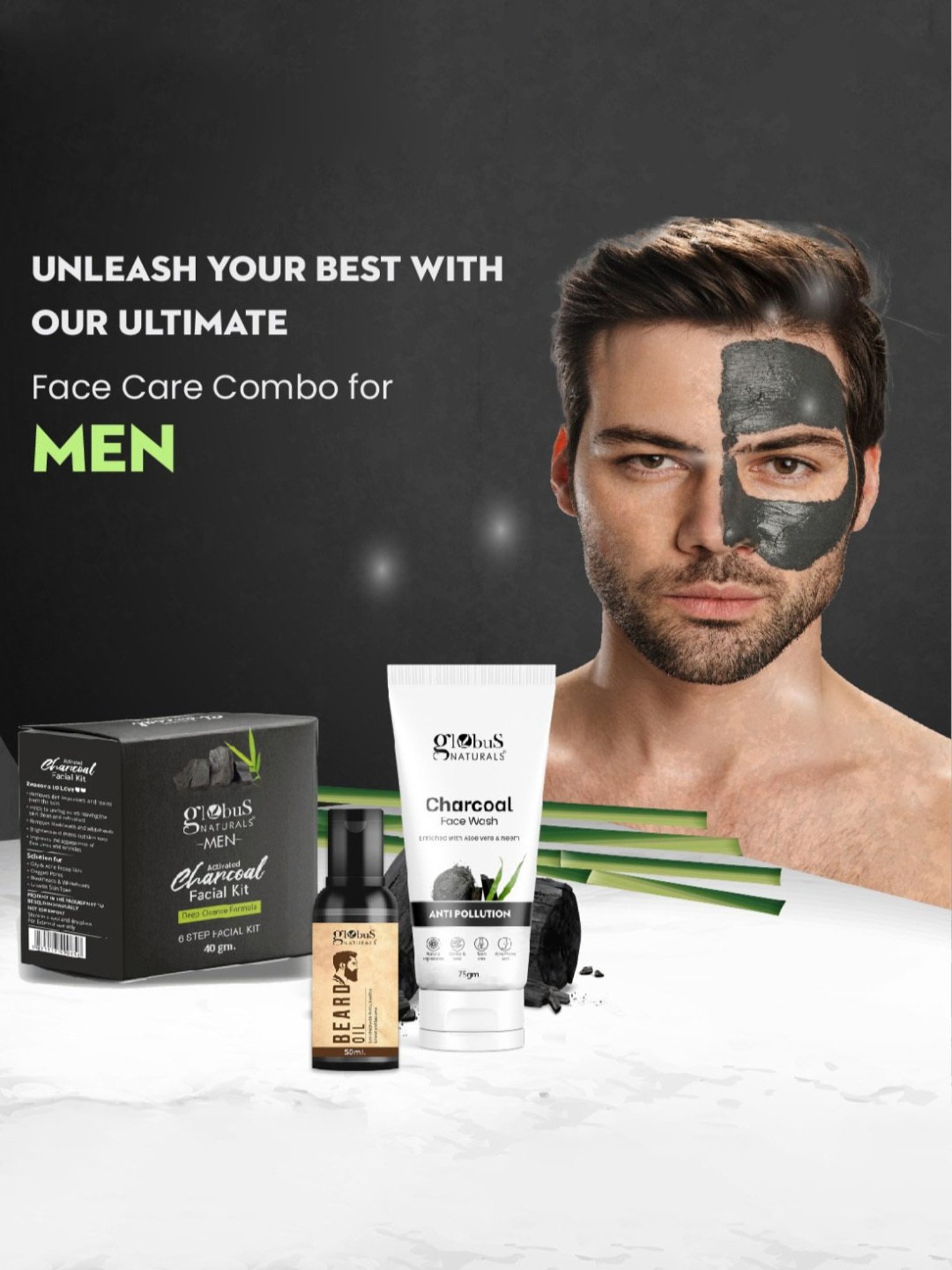 Ustraa Power Face Wash & Hair Growth Vitalizer Combo Set