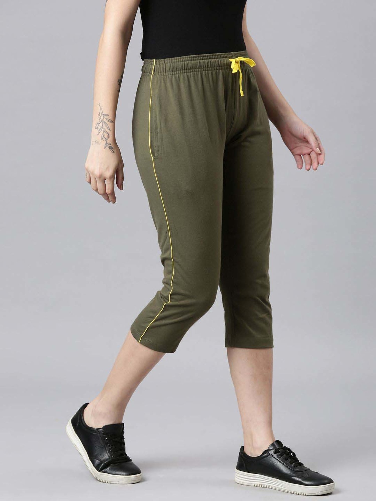 Dixcy Slimz Green Cotton Graphic Print Capris