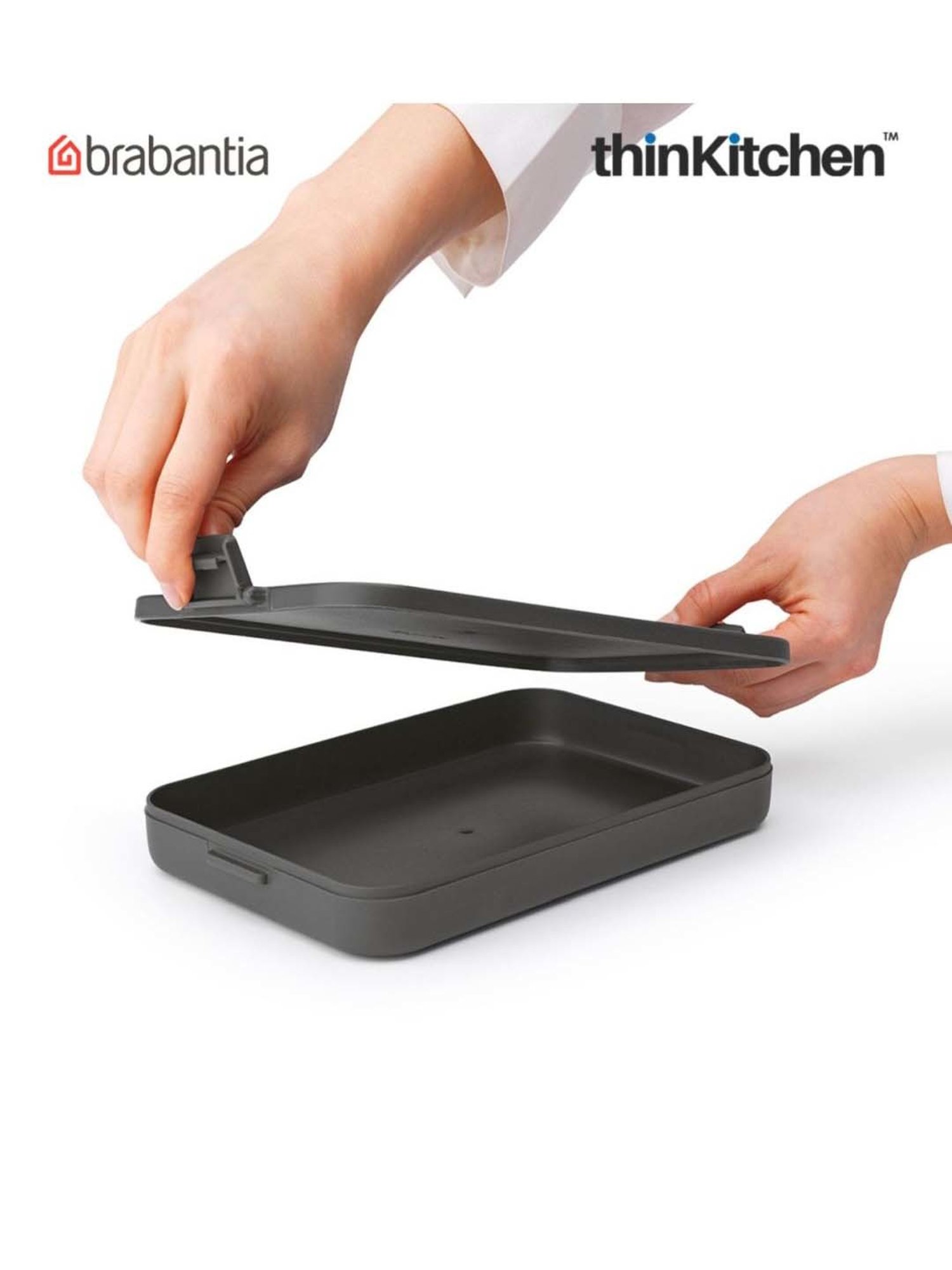 Brabantia Dark Grey Plastic Make & Take Flat Lunch Box (1.1 L)