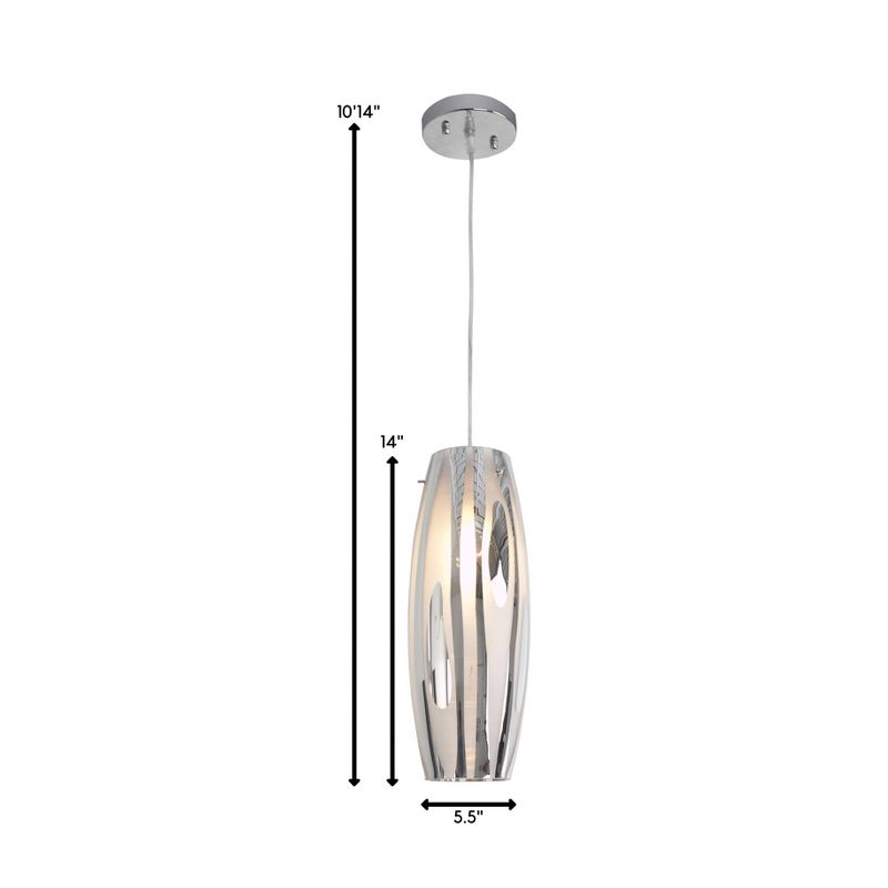 14" Chroman Empire 1 Light Mini Pendant Chrome Finish/Smoky Chrome Glass - Varaluz
