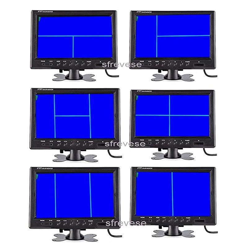 Backup Cameras Monitor kit, 4X 4Pin 18 LED IR Car Reversing Backup Parking Camera+ 9" LCD 1/2/3/4CH Split Monitor Car Rear View Kit for Bus Truck Motorhome Caravan Trailer Camper 12V-24V