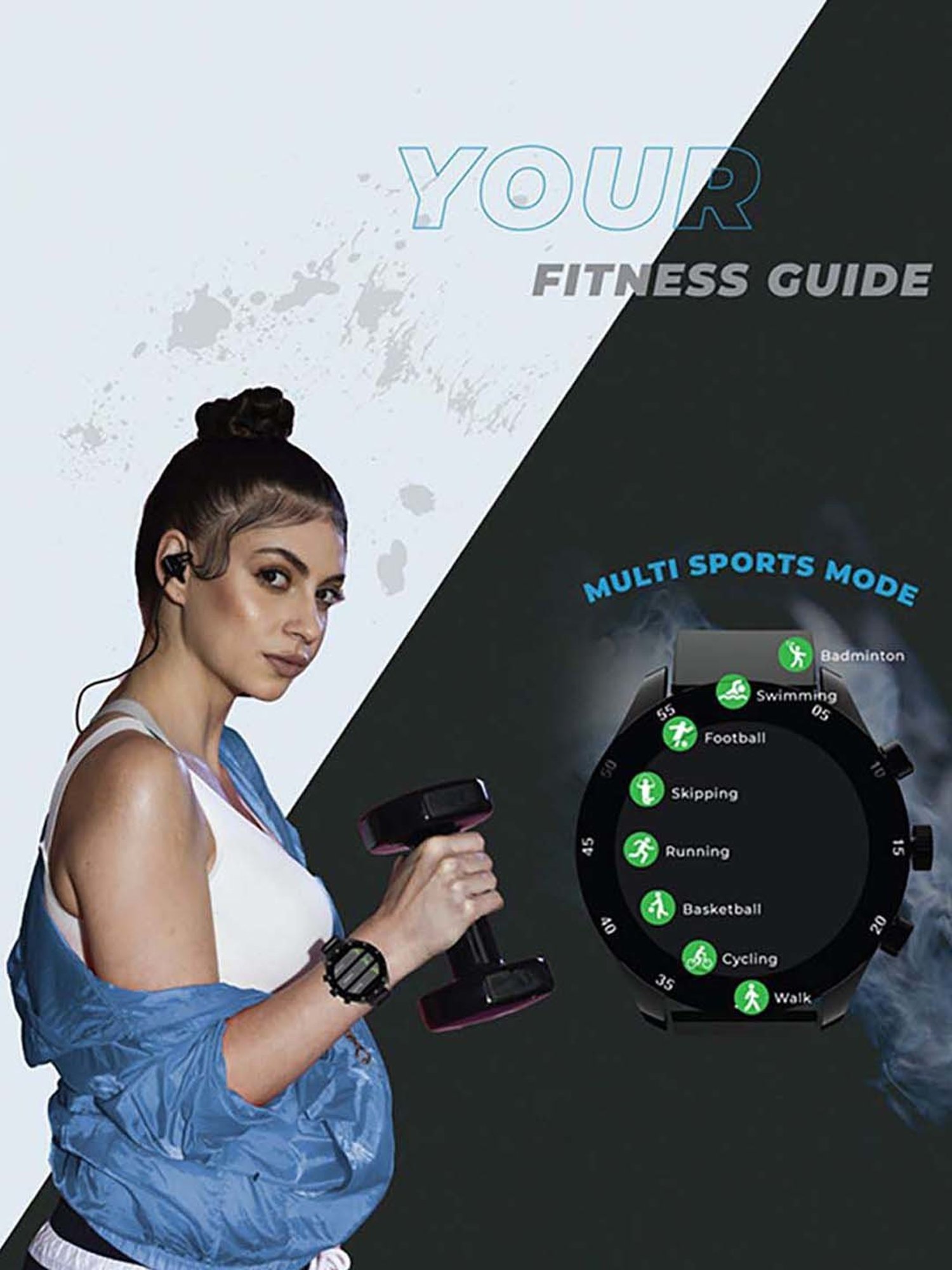 Hammer Active 1.32-inch round dial smart watch with call function digital smartwatch for men (Black)