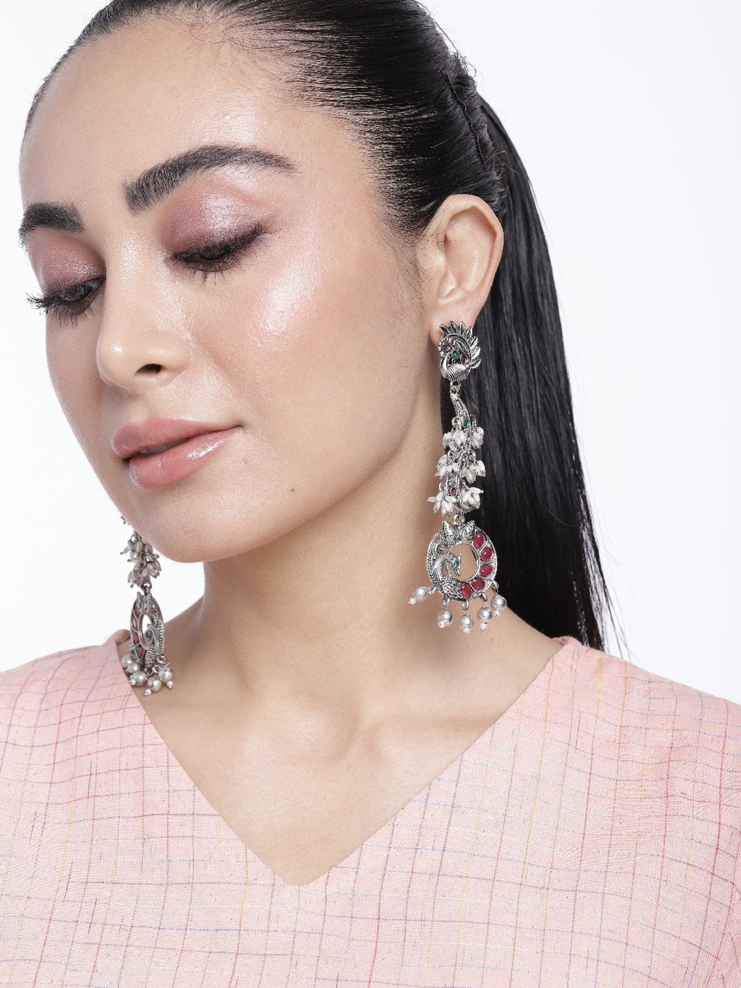 Abdesigns Stunning Baby Pink German Silver Earrings