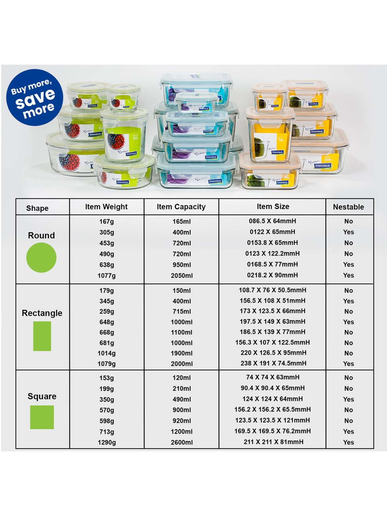 Borosilicate Glass Containers with Lids Microwave Safe Container for Glass Food Storage Containers