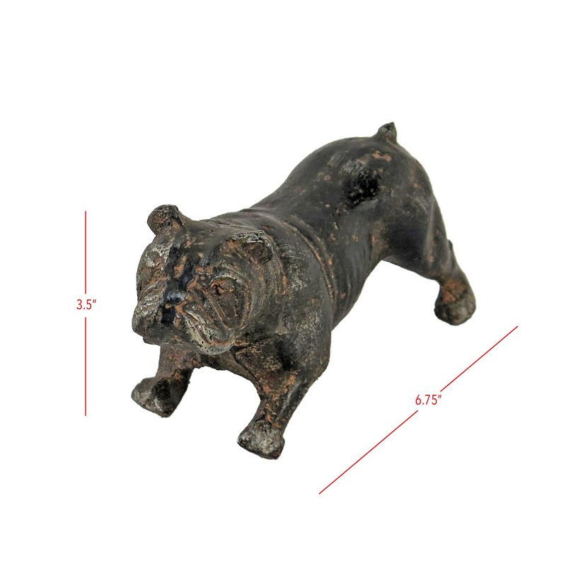Rustic Distressed Cast Iron Bulldog Figurine - Foreside Home & Garden