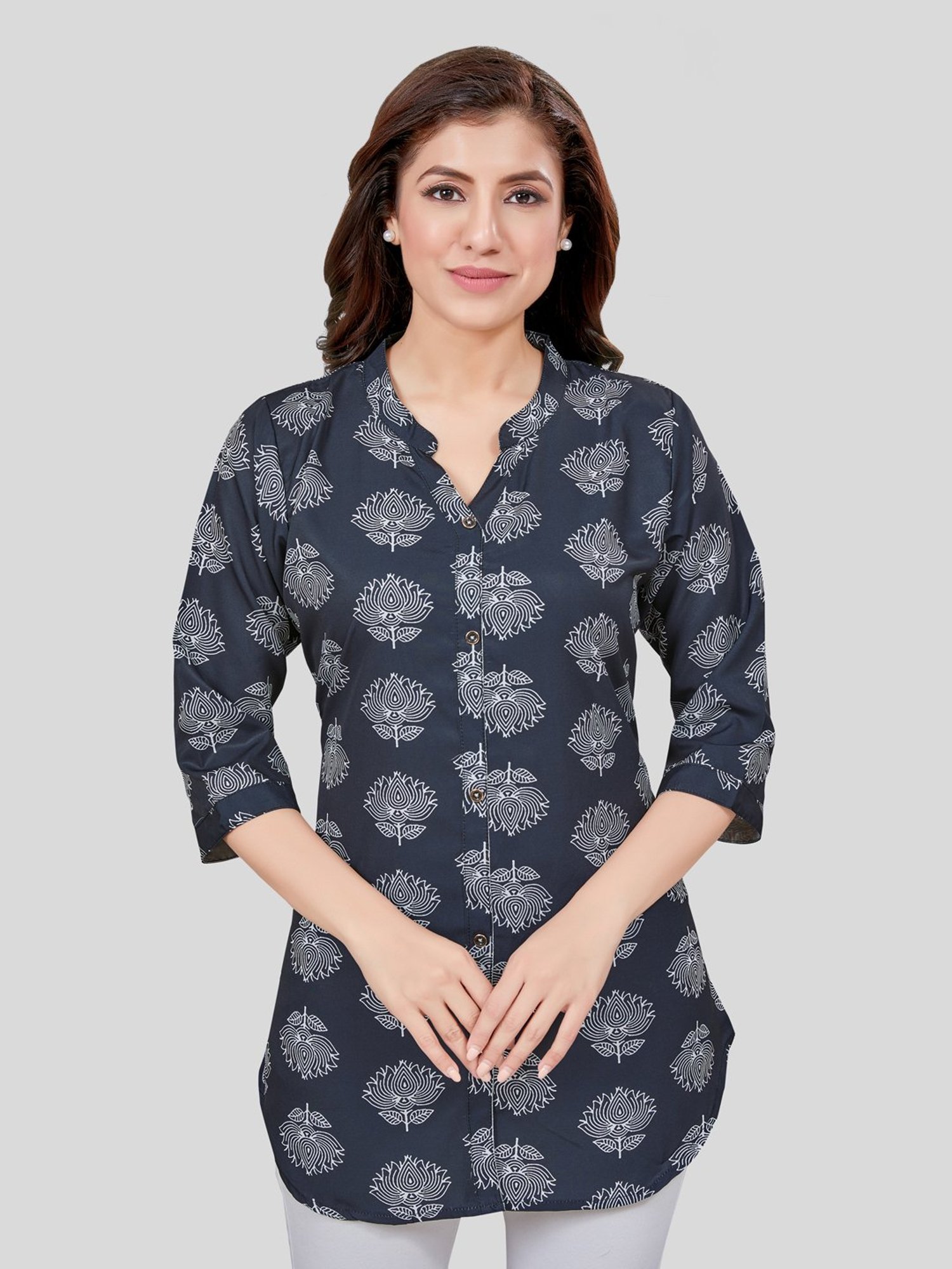 Saree Swarg Black Printed A Line Kurti