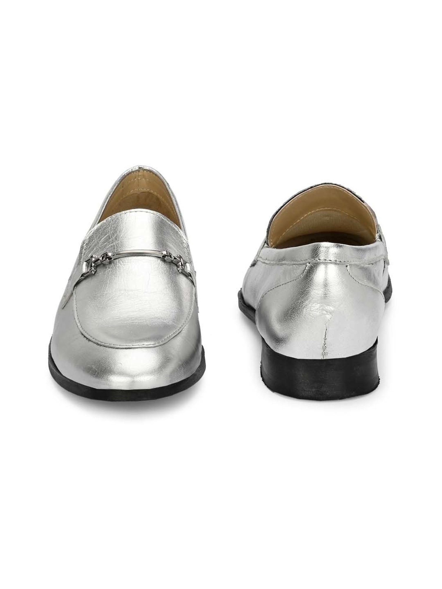 Carlo Romano Women's Silver Flat Ballets