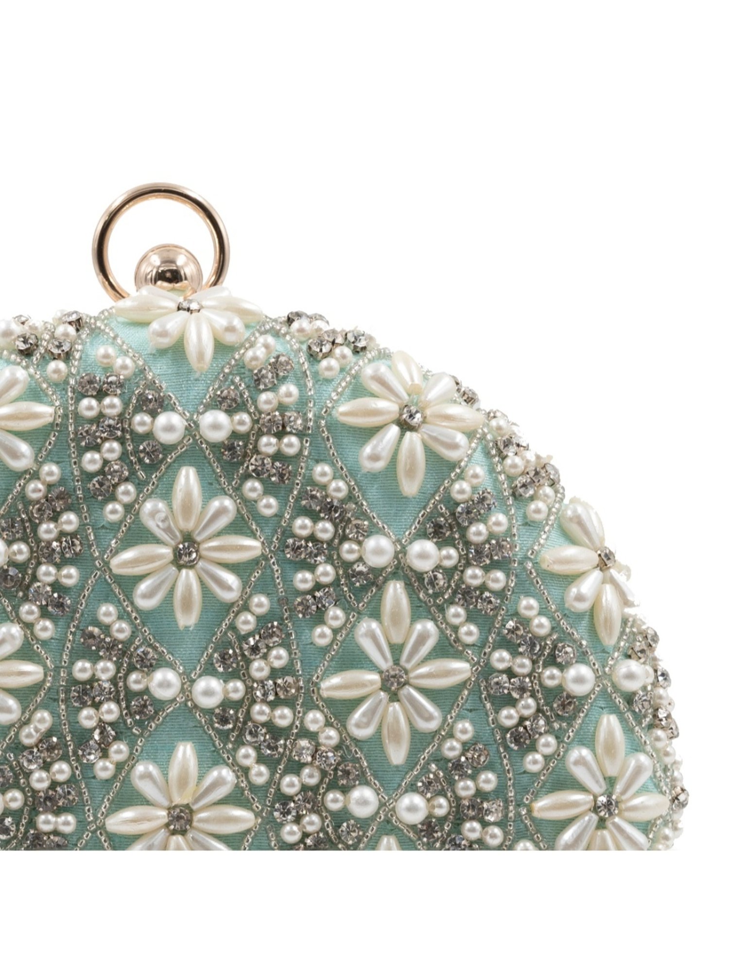 Sugarcrush Sea Blue Luxury Embroidered Small Clutch