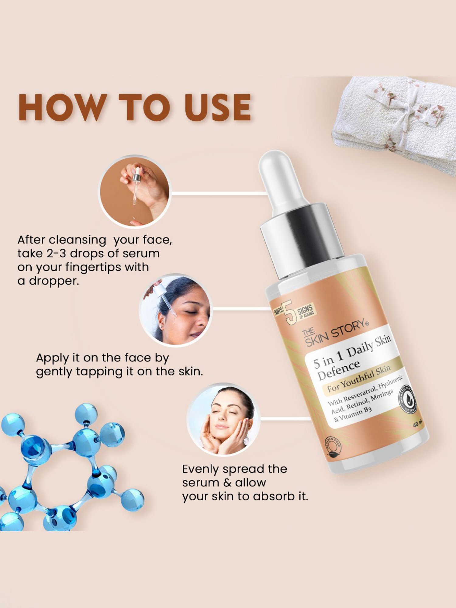 The Skin Story Retinol & Hyaluronic Acid 5 in 1 Daily Skin Defence - 40 ml