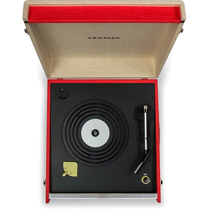 CR6233DRE Dansette Bermuda Portable Turntable with Auxin and Bluetooth Red