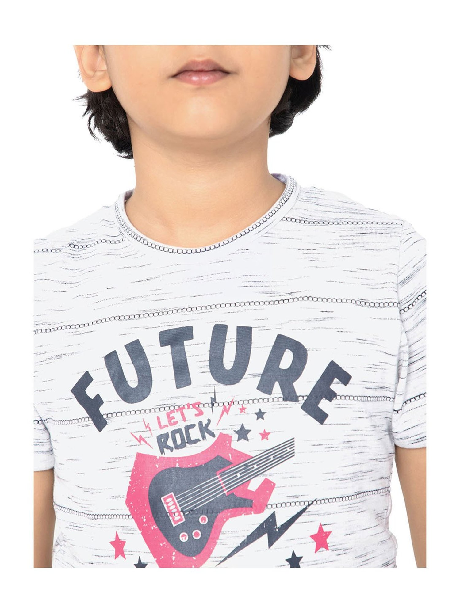 Bodycare Kids Off White Printed T-Shirt