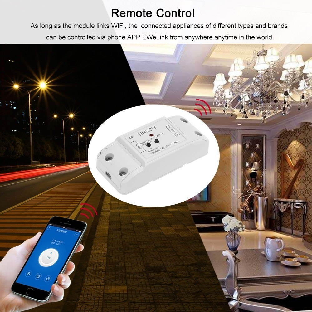 eWeLink Smart Wifi Switch Universal Module 1CH DC/AC7-32V Wireless Switch Timer Phone APP Remote Control