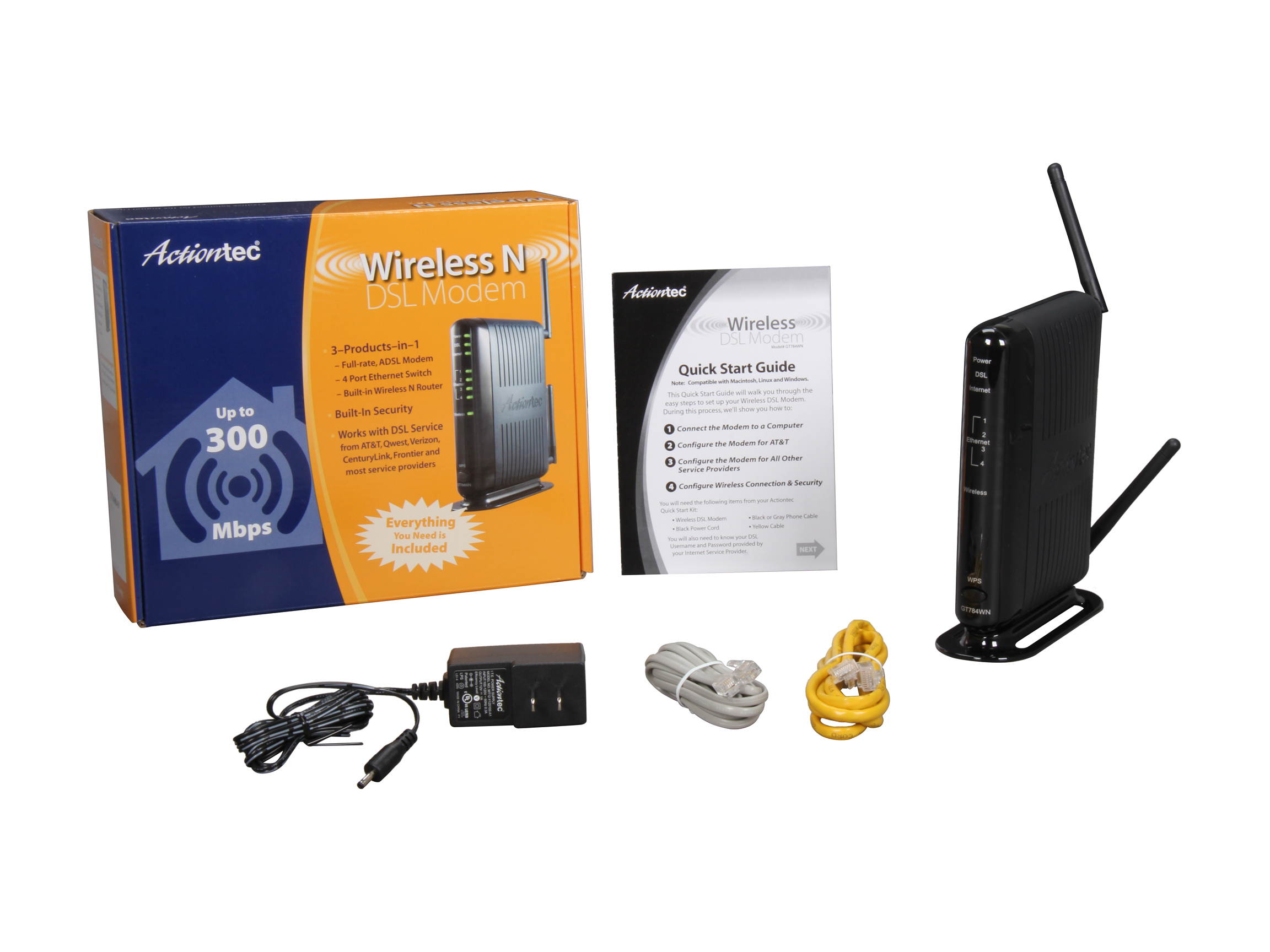 Actiontec GT784WN-01 Wireless N DSL Modem Router