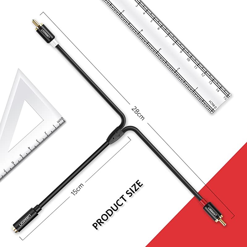 35mm Female to 2RCA Male Stereo Audio Cable Gold Plated for Smartphones MP3 Tablets Home Theater