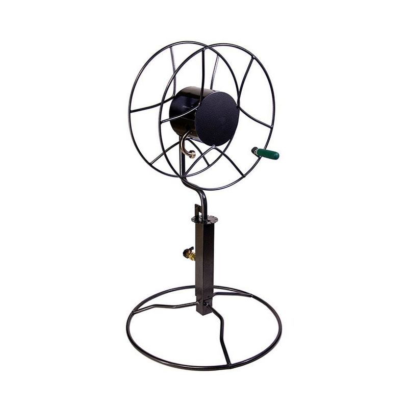 Yard Butler Steel Freestanding Outdoor 360 Swivel Hose Reel with Patio Base