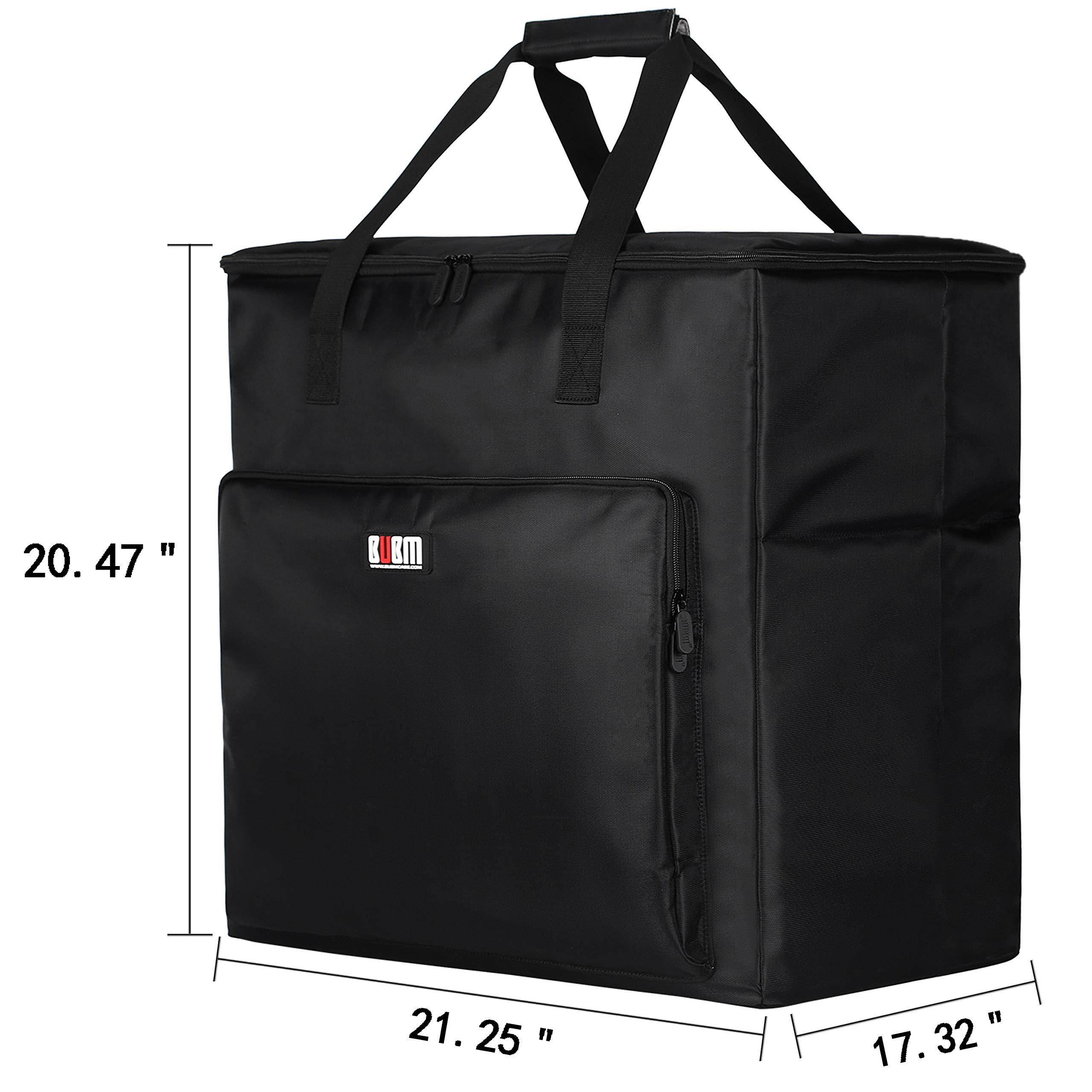 BUBM Desktop Gaming Computer PC Carrying Case Travel Storage Carrying Bag for Tower Case, Monitor(Up to 24 inch), Keyboard and Mouse-Black
