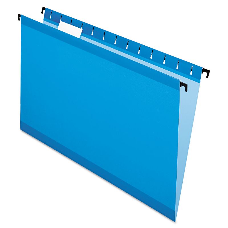 Pendaflex SureHook Poly Laminate Hanging Folders Legal 1/5 Tab Blue 20/Box 615315BLU
