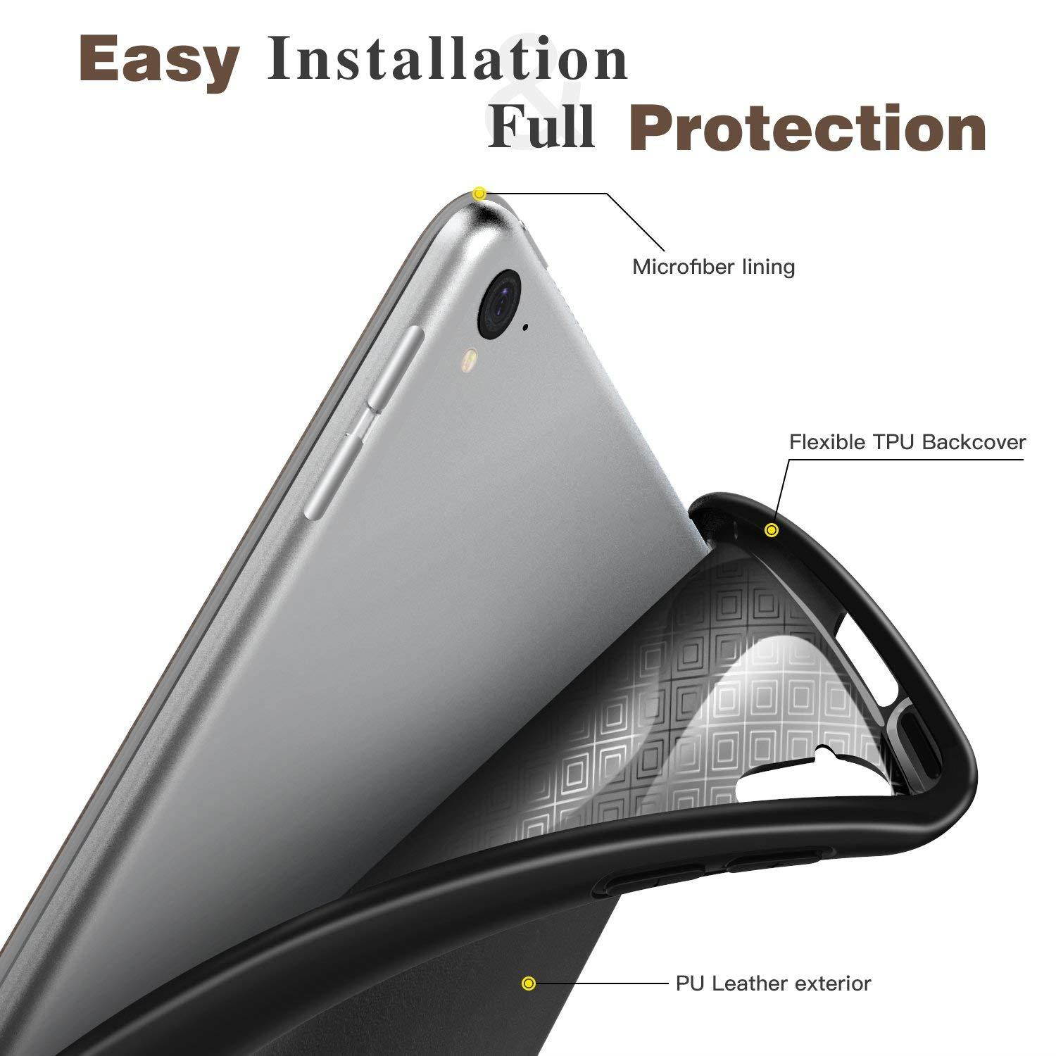 Moko Case for iPad Pro 9.7 with Apple Pencil Holder - Slim Lightweight Smart Shell Stand Cover Case with Auto Wake/Sleep for Apple iPad Pro 9.7 inch 2016 Tablet, Black