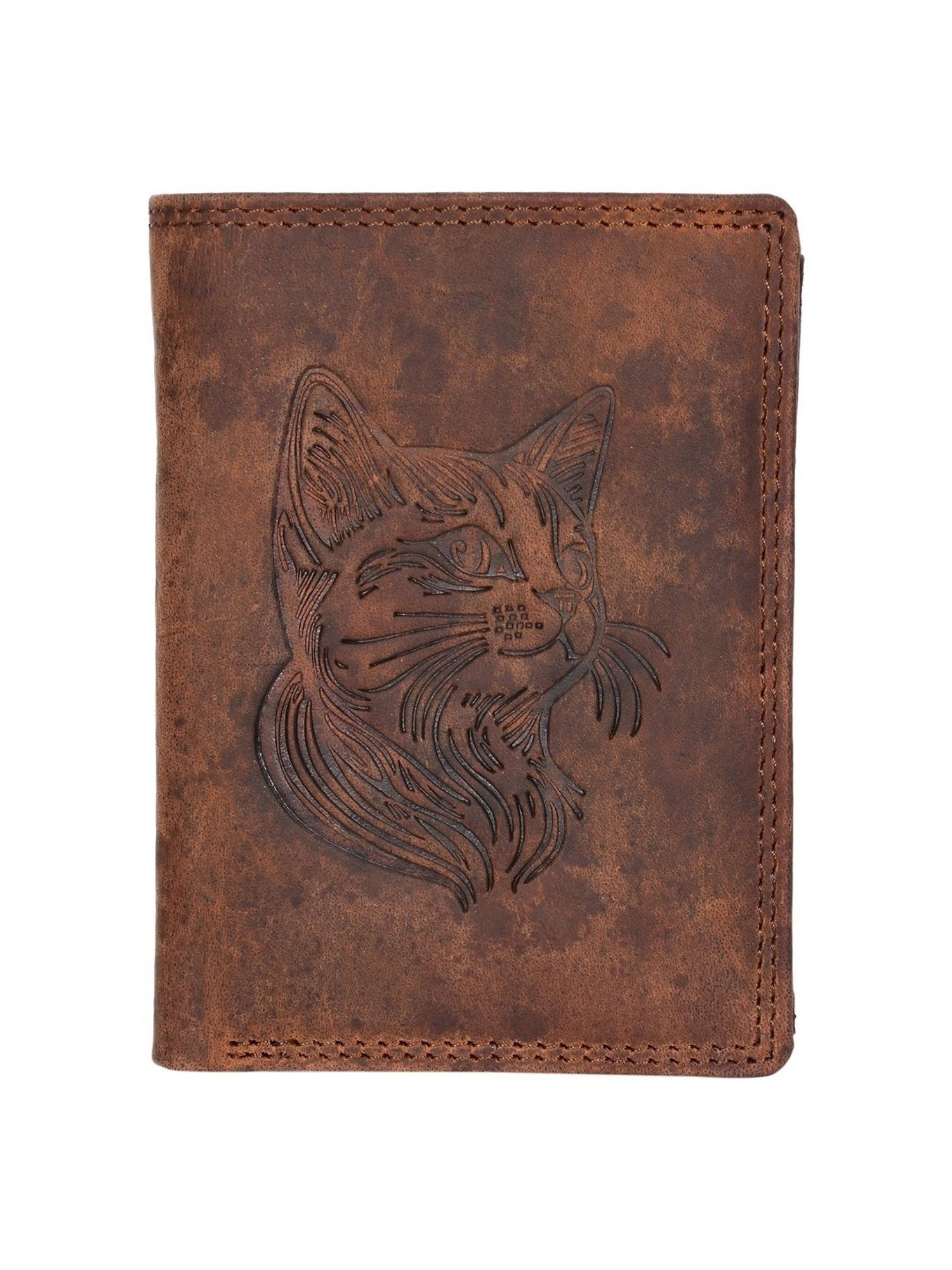 SASSORA ARLO Brown Leather Textured Bi-Fold Wallet