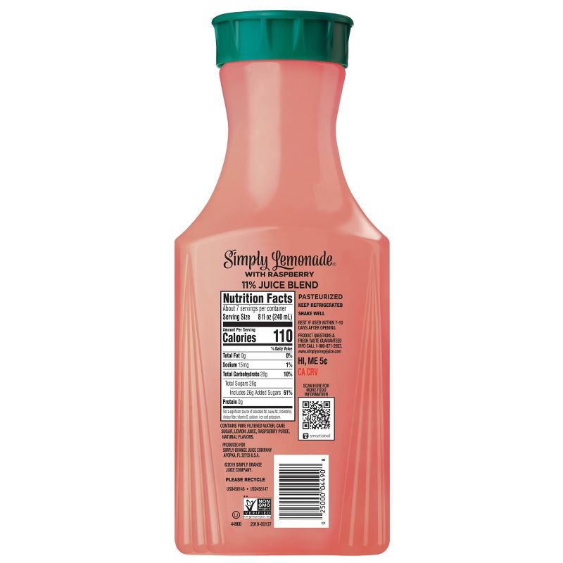 Simply Lemonade with Raspberry Juice - 52 fl oz
