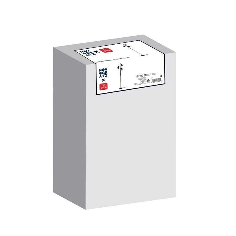 67" Fiona 3-Light Matte Black Track Tree Lamp with Matte Brass Accents - Novogratz x Globe