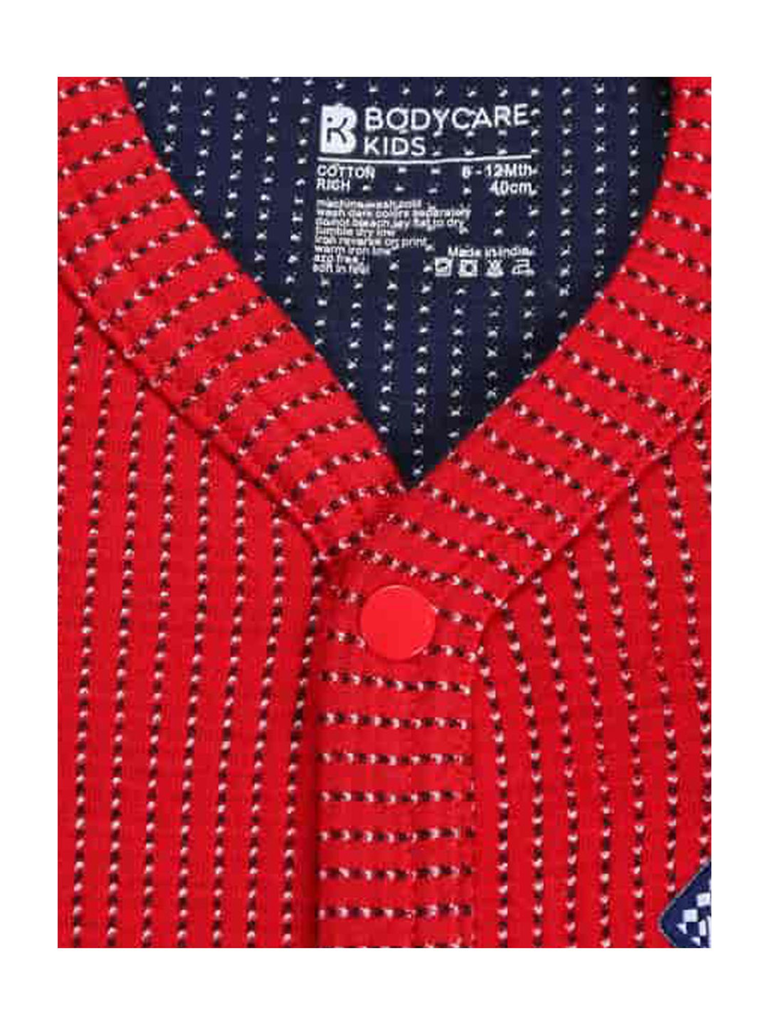 Bodycare Kids Red Printed Full Sleeves Jhabla