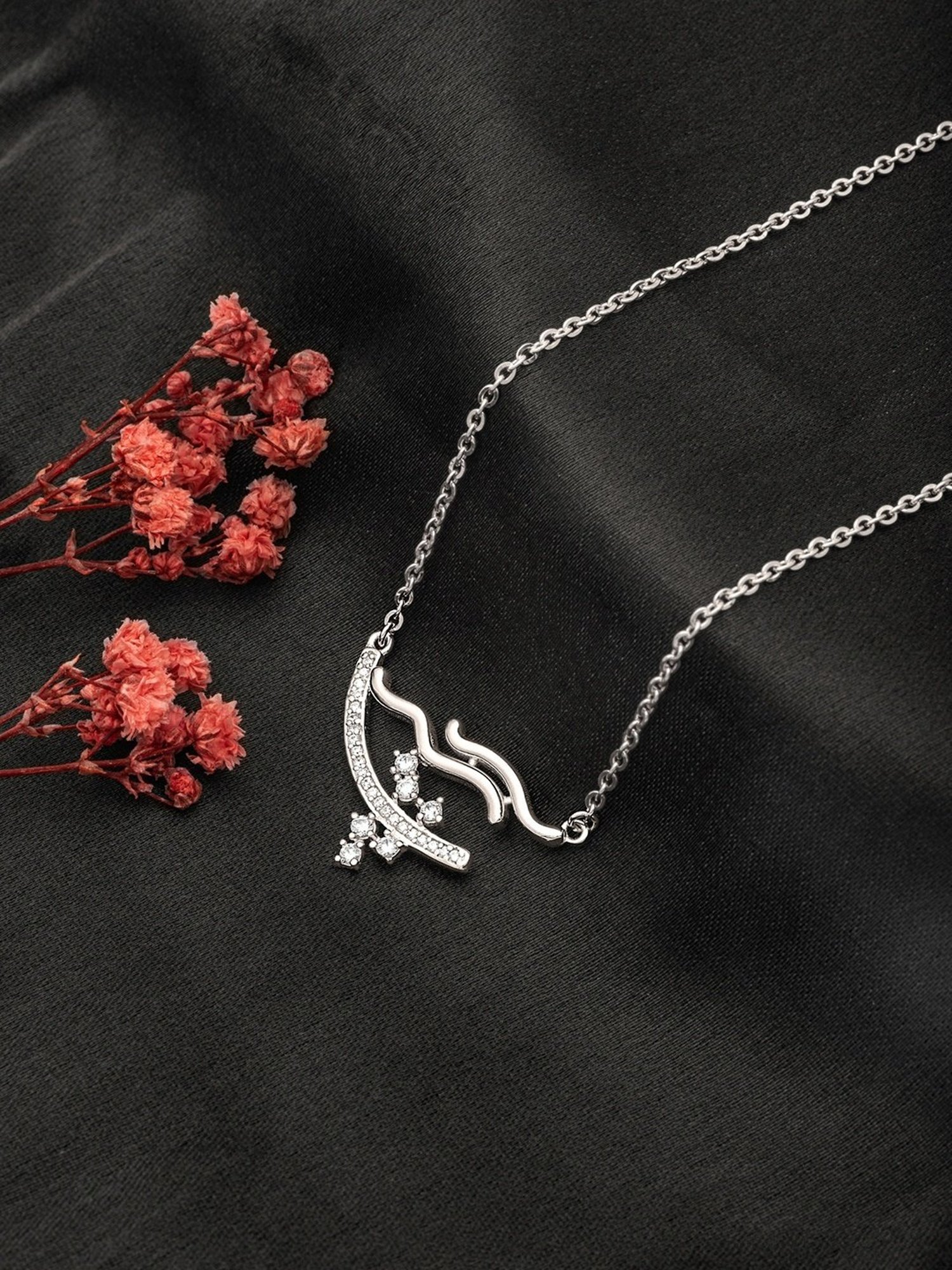 Silberry 92.5 Sterling Silver Abstract Necklace