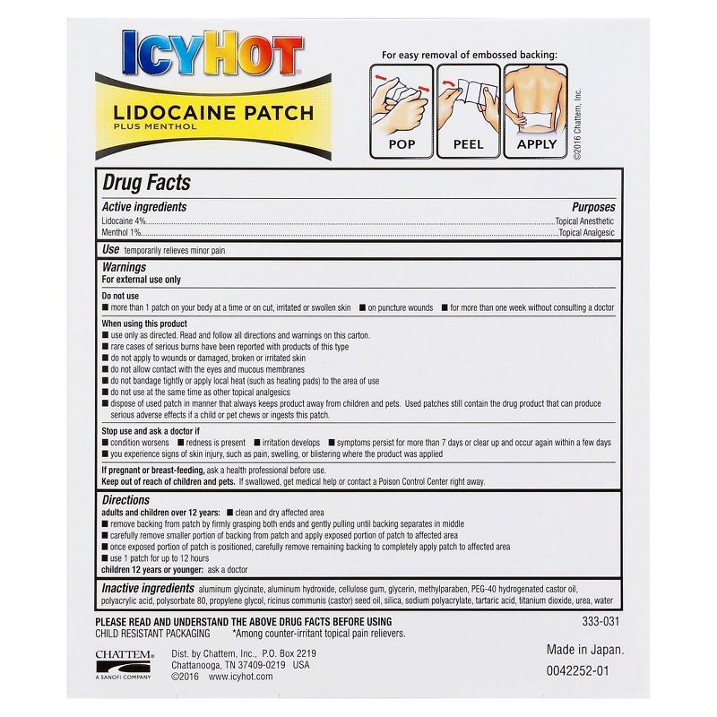Icy Hot with Lidocaine Patch - 5ct
