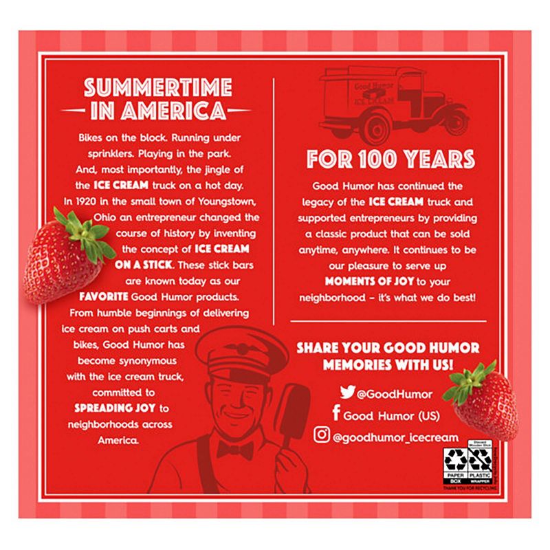 Good Humor Ice Cream & Frozen Desserts Strawberry Shortcake Bar - 6pk