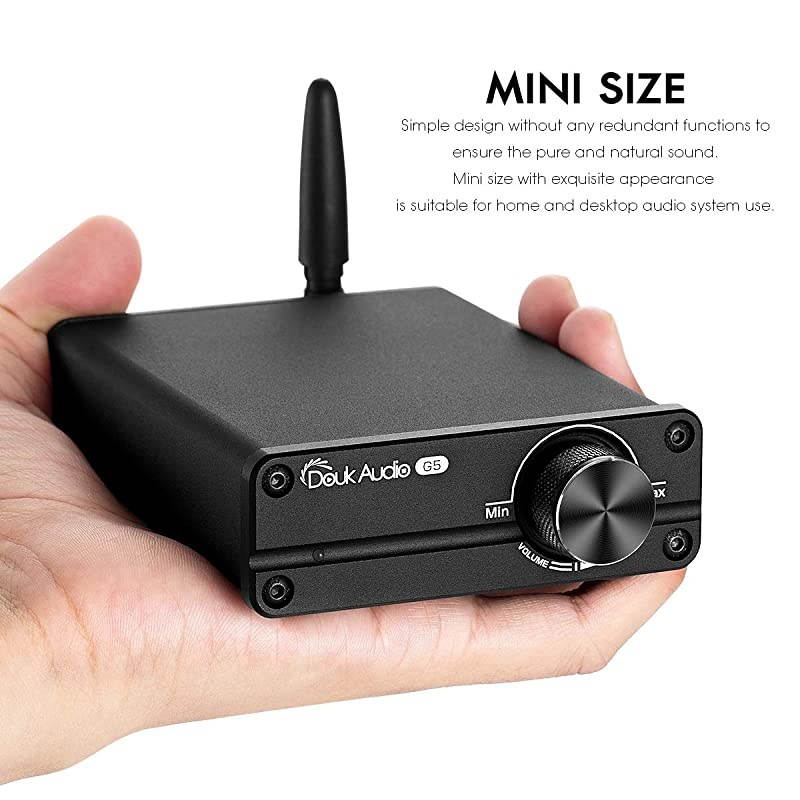 G5 100W Bluetooth 5.0 2 Channel Amplifier Mini Digital Class D Stereo Audio Power Amp Wireless Receiver (Black)