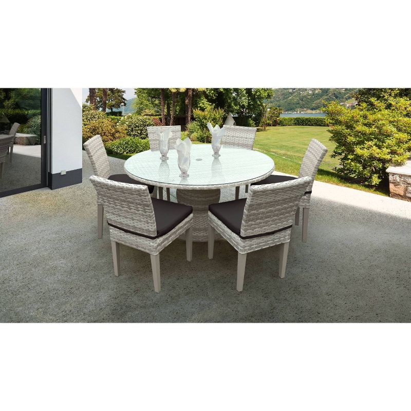 Fairmont 7pc Patio Dining Set - Black - TK Classics