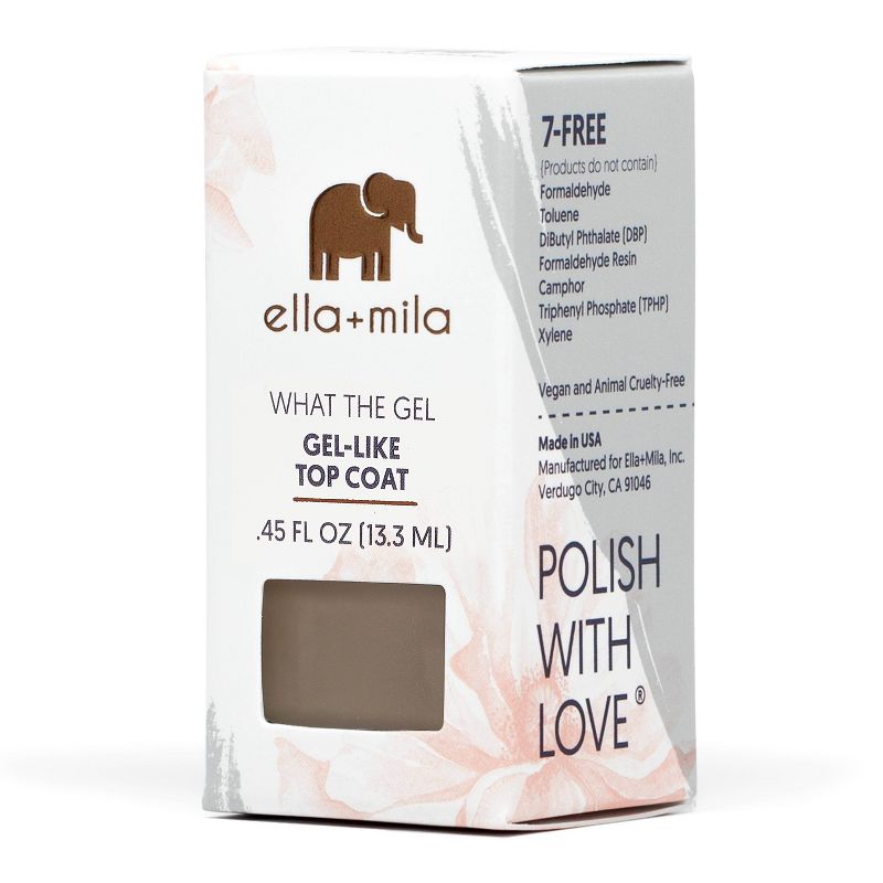 ella+mila Nail Care Gel Like Top Coat (What the Gel?) - 0.45 fl oz