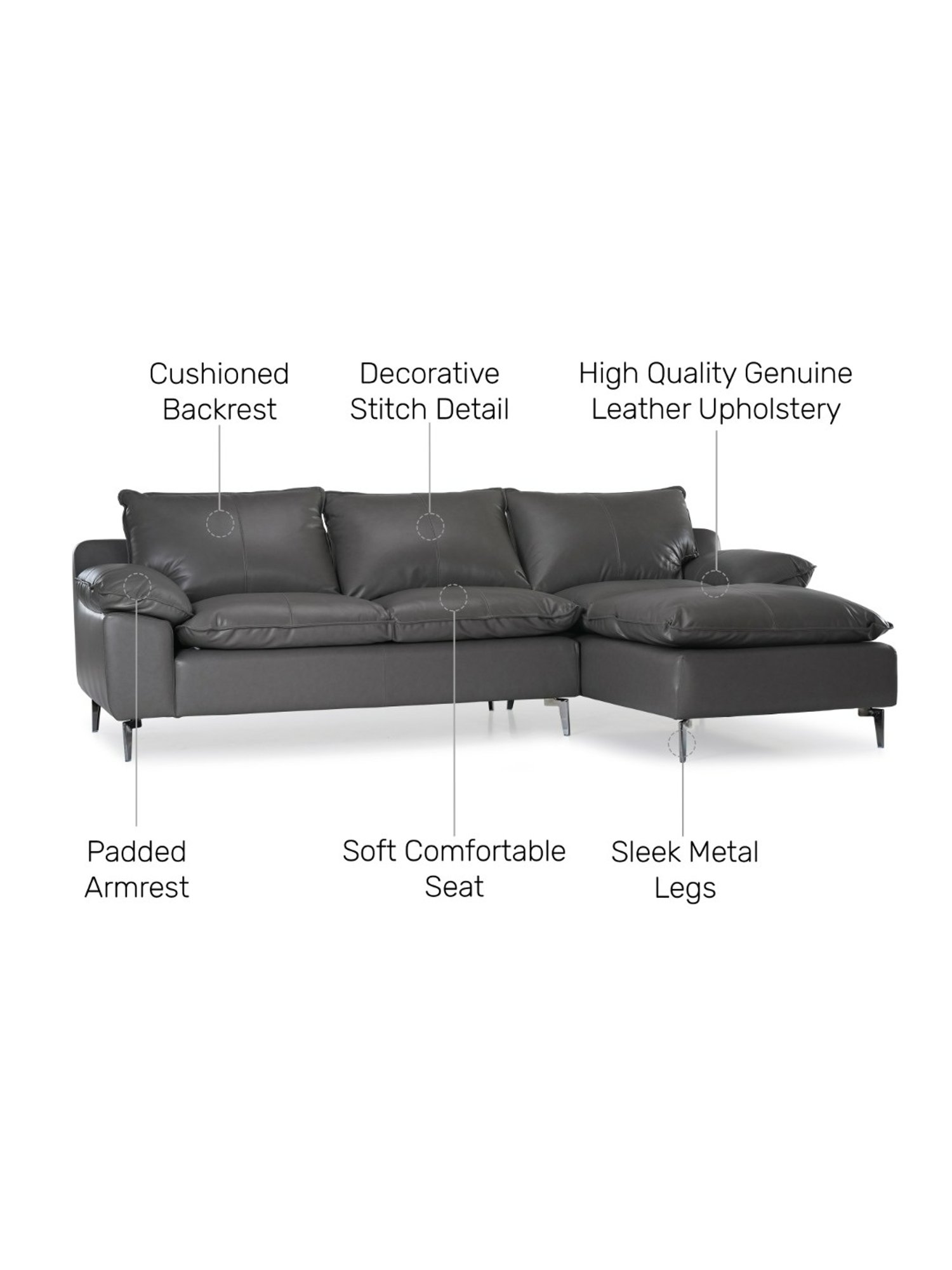 Durian Berry Black Premium Leatherette 2 Seater Sofa