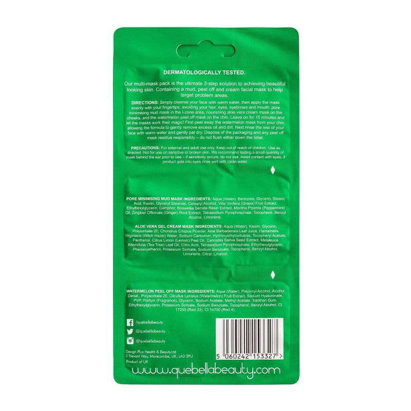 Que Bella Multi Mask 3-Step Masking Pack