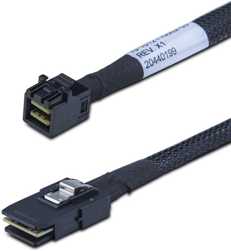 6G Internal Mini SAS HD SFF-8643 to Mini SAS SFF-8087 Cable,SAS2.1 RoHS 100 Ohms 0.8-m(2.6ft), 2 Pack