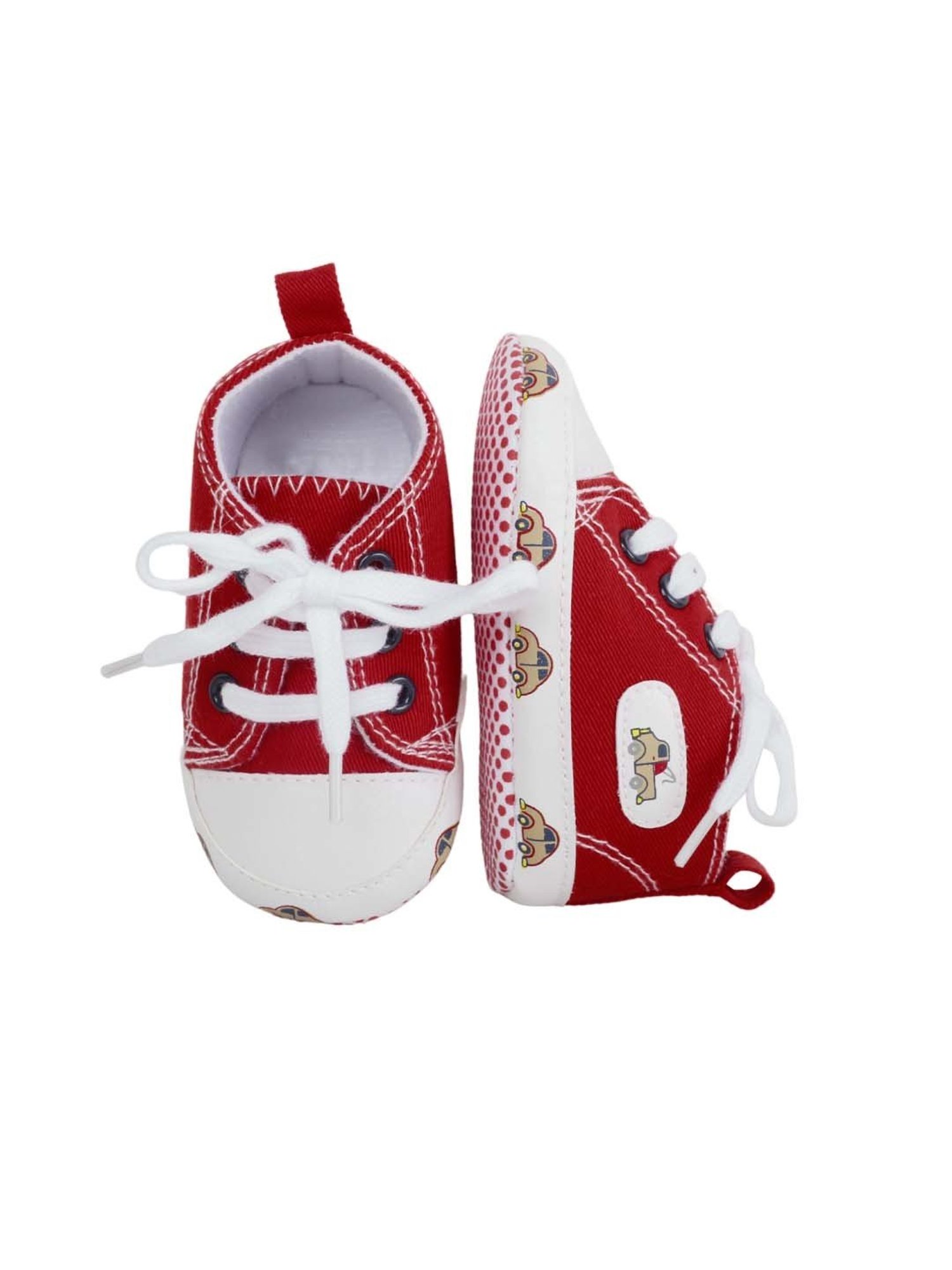 Baby Moo Kids Red & White Lace Up Shoes