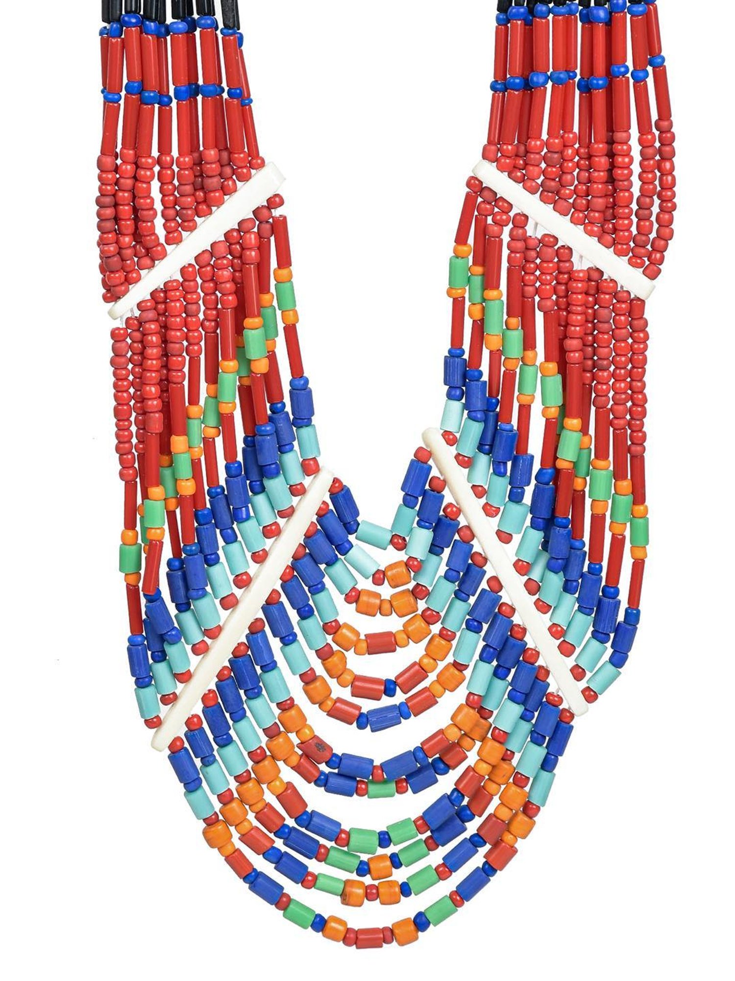 Imli Street Multicolor Vintage Naga Beaded Tribal Necklace