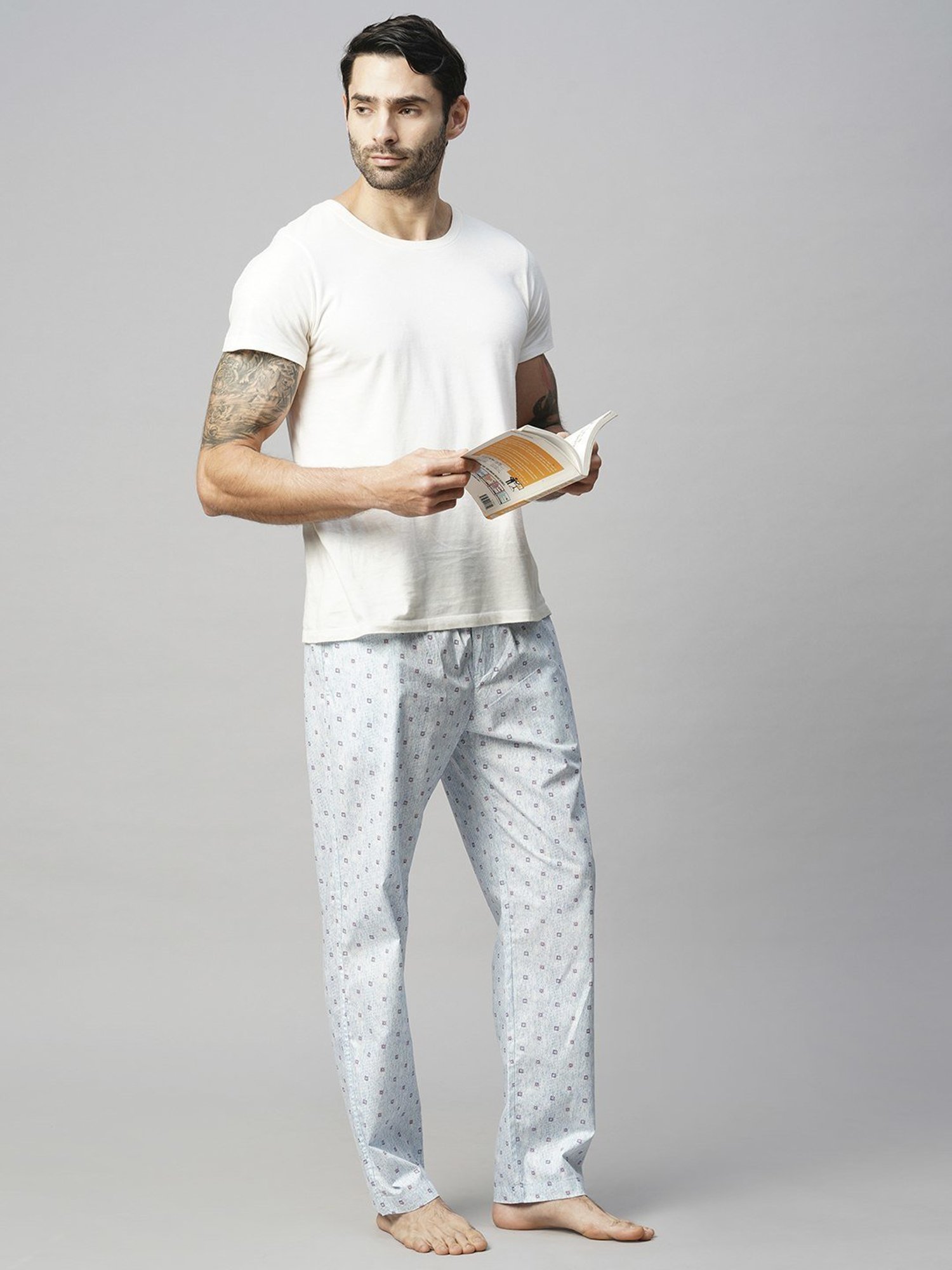 Urban Scottish Blue Regular Fit Printed Nightwear Pyjamas