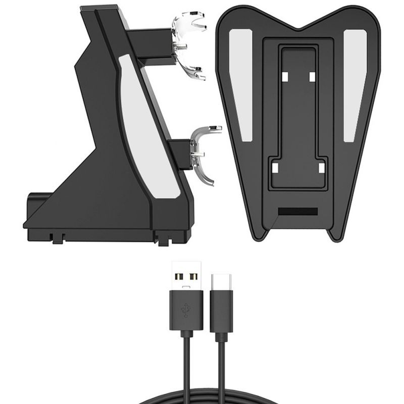 Charger for PS5 DualSense Wireless Controller, Charging Station with Dual USB C Ports & LED Indicator, Charger Stand Dock for Sony Playstation 5 Dualsense (Black)