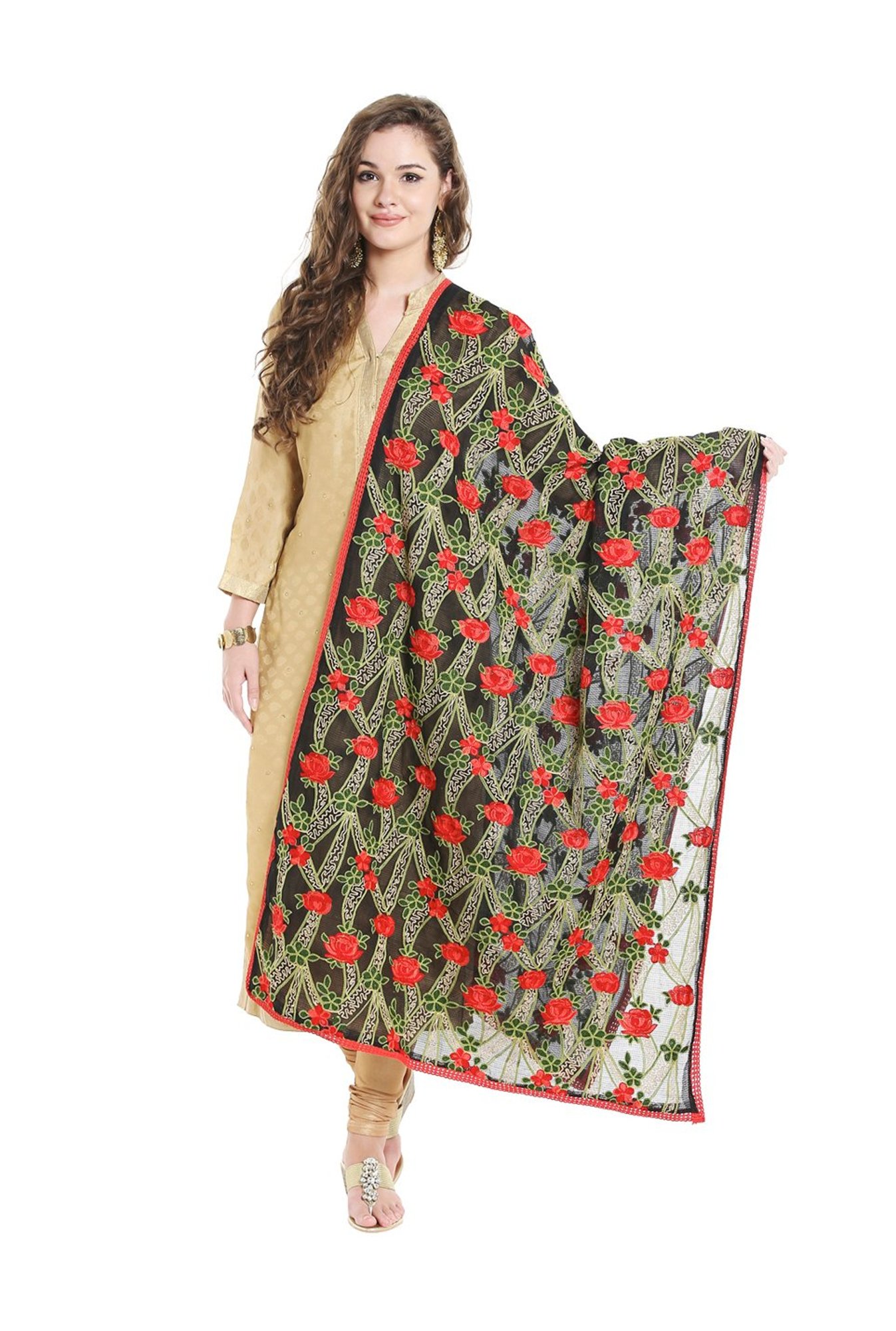 Dupatta Bazaar Black & Red Dupatta