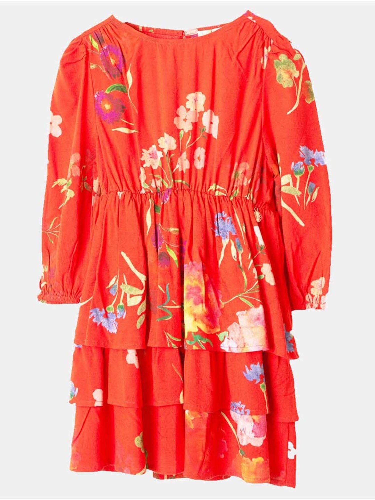 Angel & Rocket Kids Red Floral Print Full Sleeves Dress