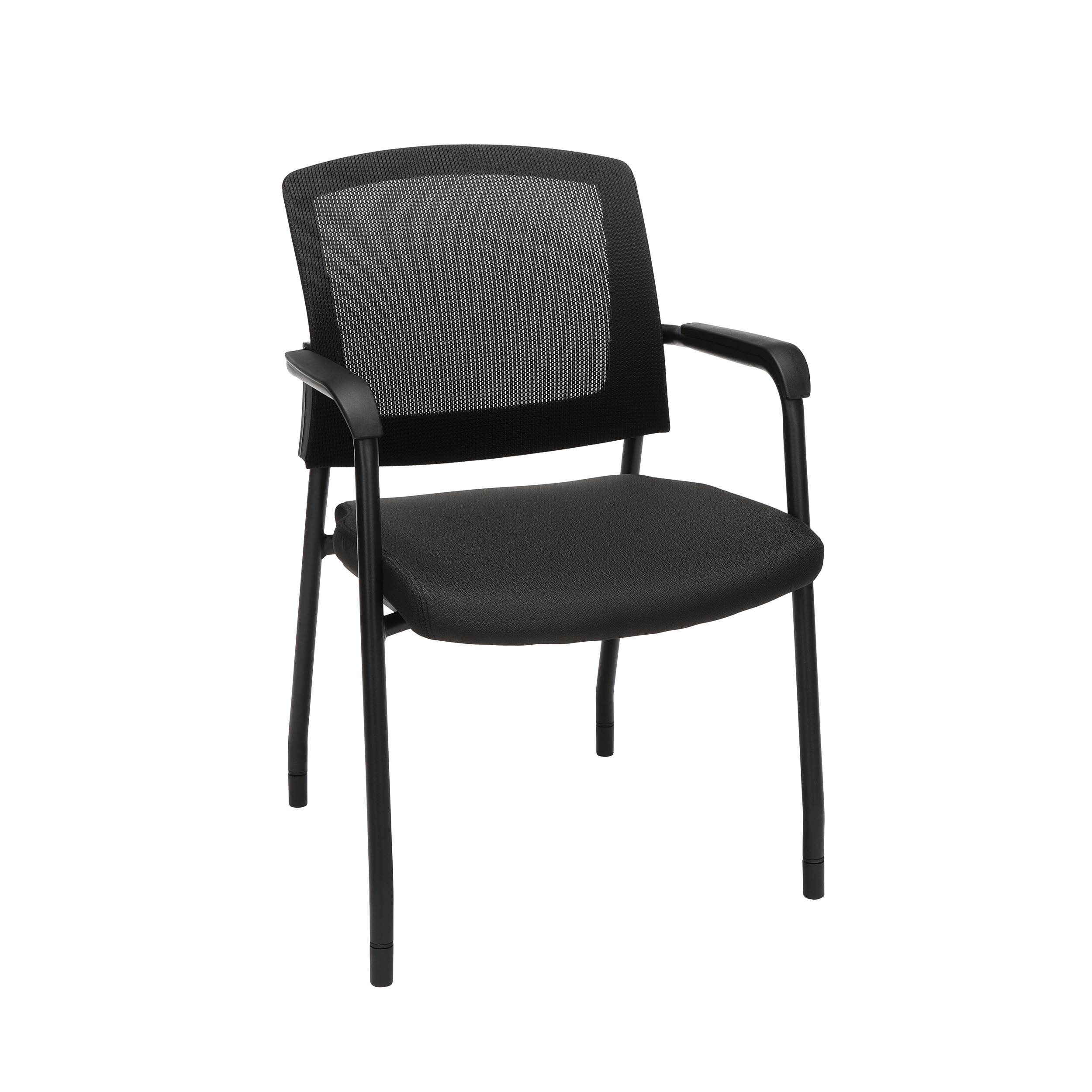 OFM Office Chair, Mesh Back Guest and Reception Chair with Arms, in Black (424-805)