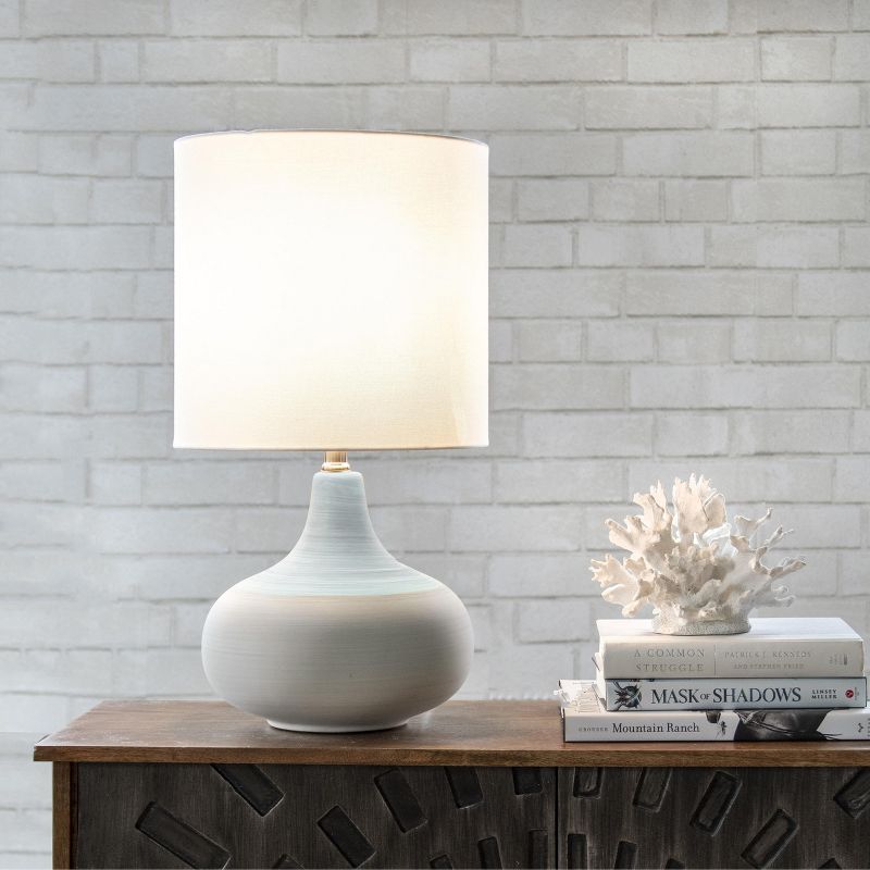 nuLOOM Vienna 22" Ceramic Table Lamp Lighting - White 21.5" H x 11.5" W x 11.5" D