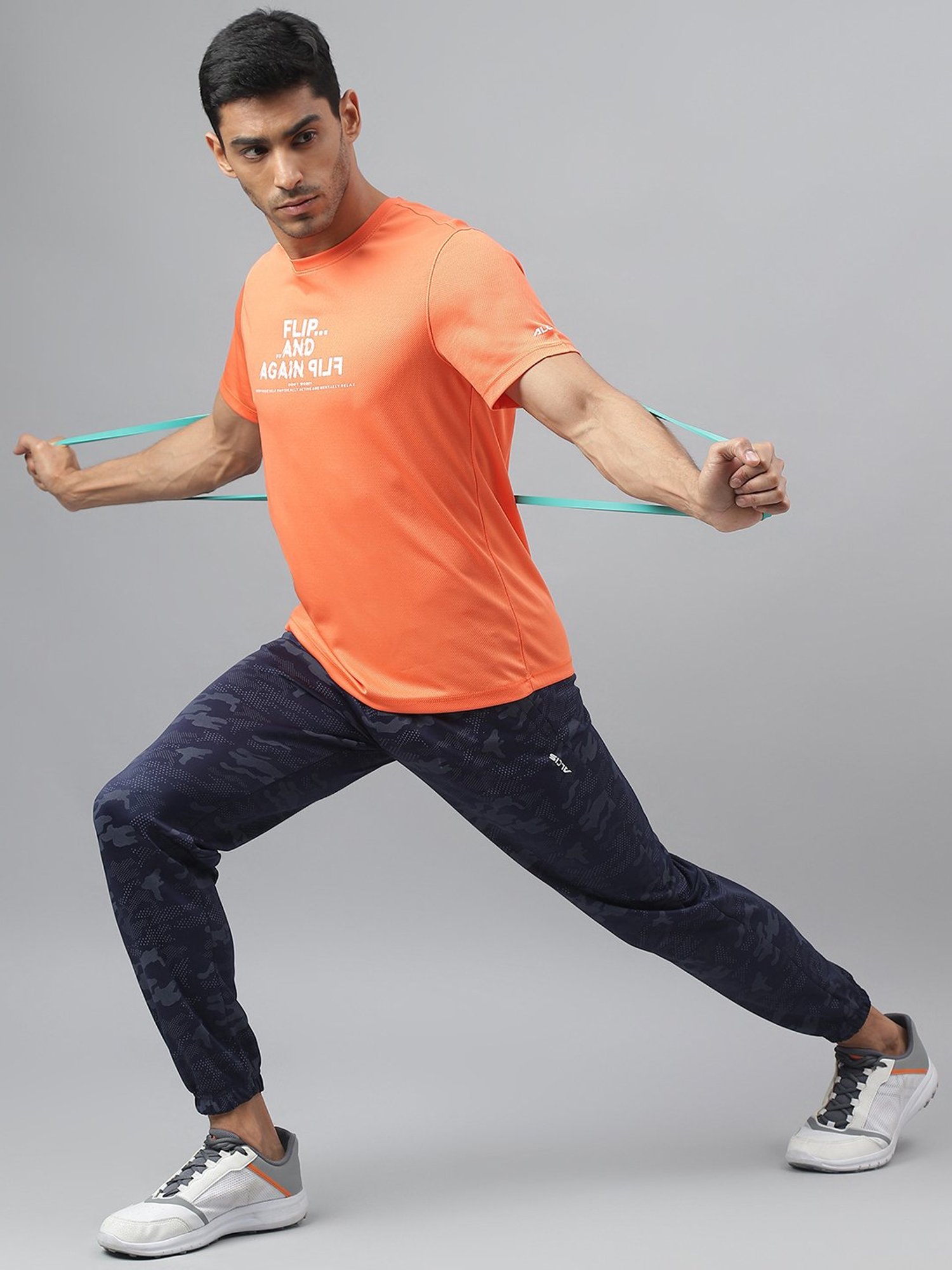 ALCIS Anti-Static Navy Slim Fit Camo Print Training Sports Joggers