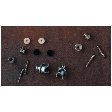 Genuine Fender Guitar Security Strap Locks & Buttons Chrome - Hardware Included